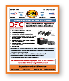 Our auto parts newsletter showcases new product lines, inventory stocking programs, specialized automotive mechanic tools, replacement parts and fleet stocking options. C&M Auto Parts warehouse also offers wholesale pricing on bulk automotive supplies, chemicals and accessories.