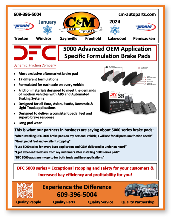 Our auto parts newsletter showcases new product lines, inventory stocking programs, specialized automotive mechanic tools, replacement parts and fleet stocking options. C&M Auto Parts warehouse also offers wholesale pricing on bulk automotive supplies, chemicals and accessories.